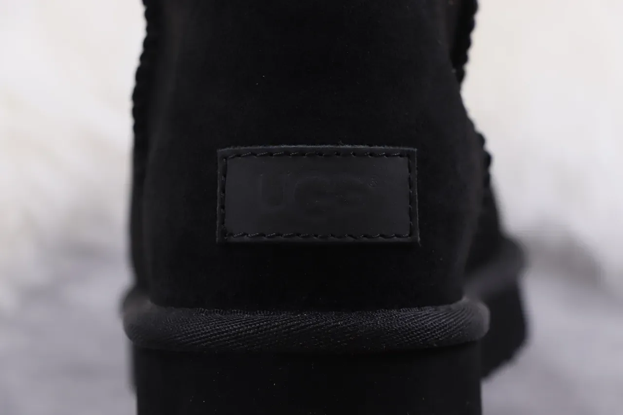 UGG Classic Tall Black Suede Shearling-Lined Knee Boots 4