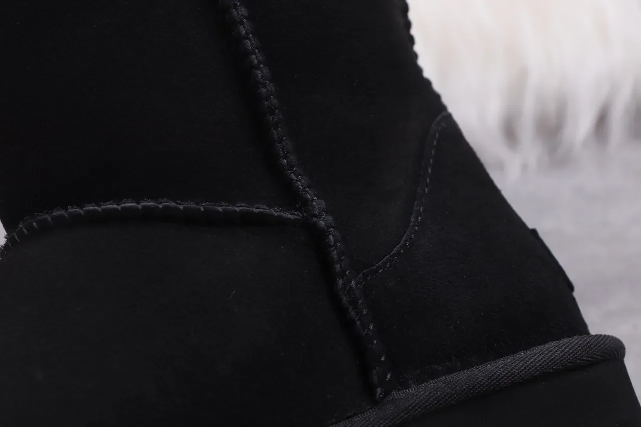 UGG Classic Tall Black Suede Shearling-Lined Knee Boots 5