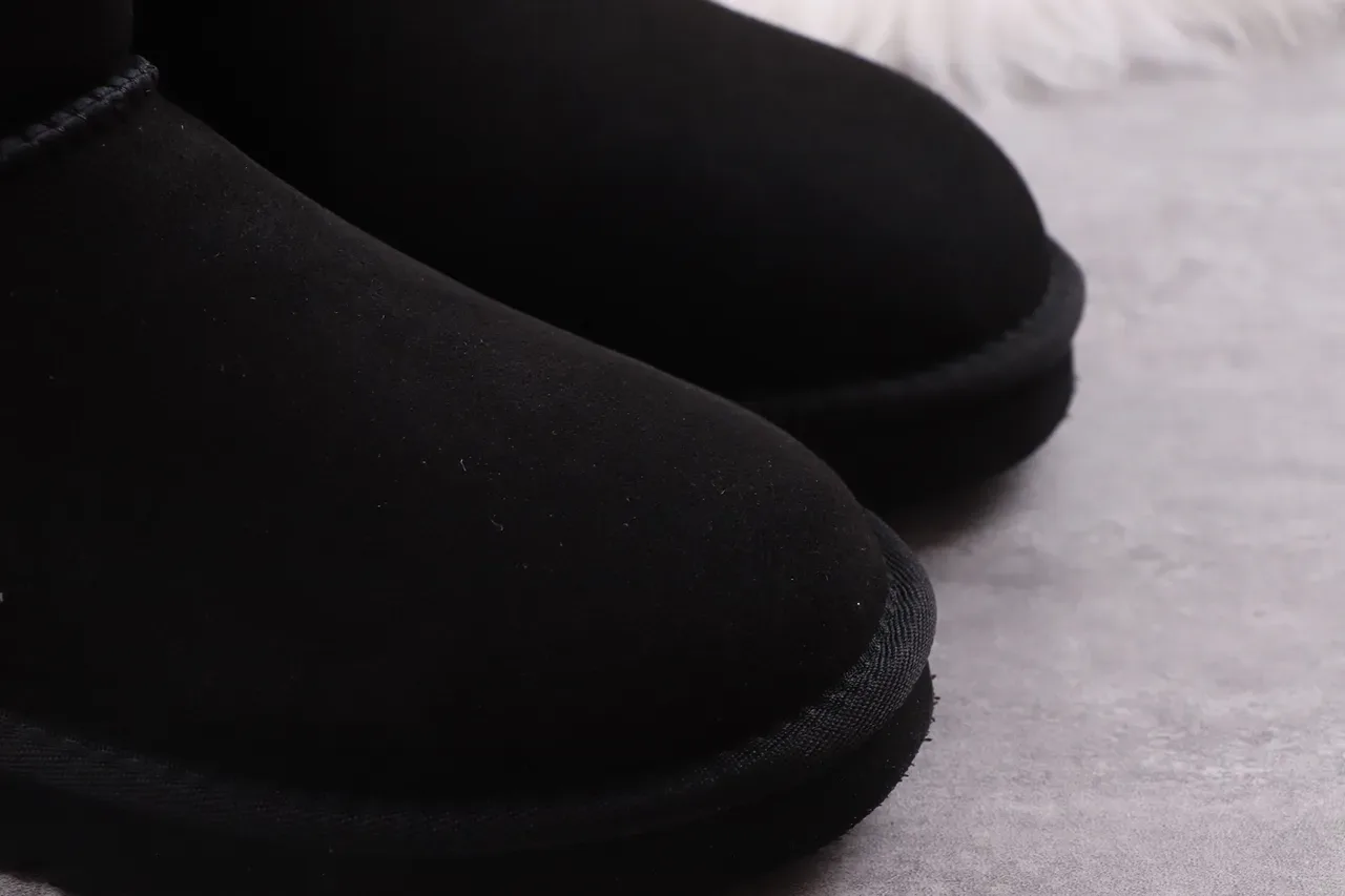 UGG Classic Tall Black Suede Shearling-Lined Knee Boots 6