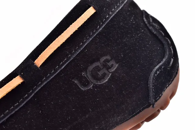 UGG Dakota Black Suede Shearling-Lined Loafers 4