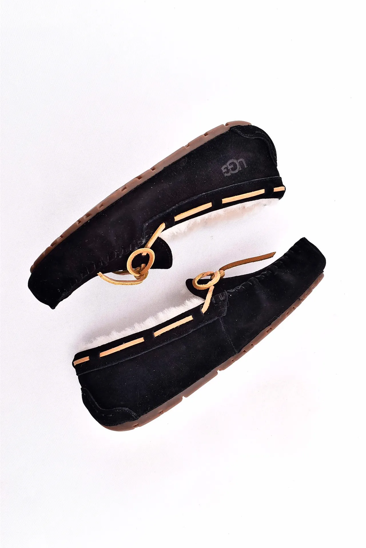 UGG Dakota Black Suede Shearling-Lined Loafers 12