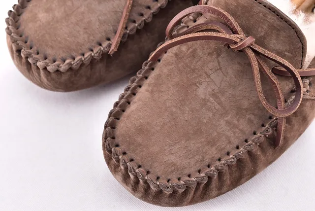 UGG Dakota Brown Suede Shearling-Lined Loafers 10