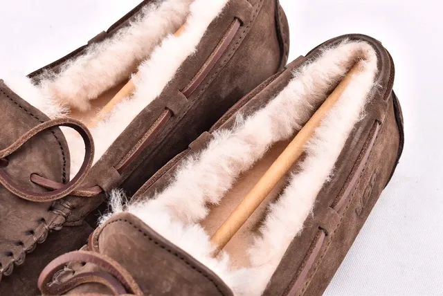 UGG Dakota Brown Suede Shearling-Lined Loafers 11