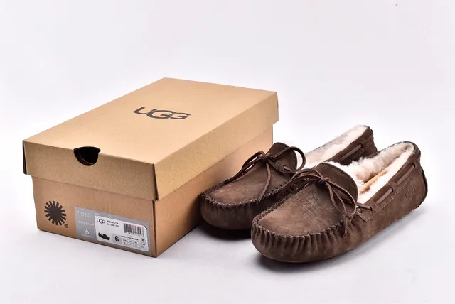 UGG Dakota Brown Suede Shearling-Lined Loafers 15