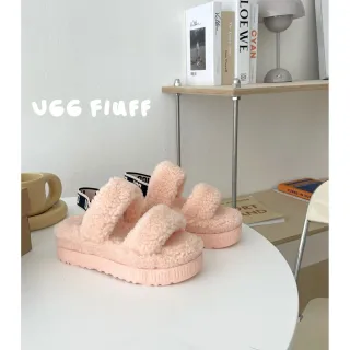 UGG Fiuff नعالي منصة وردية فروية من شيرلينج