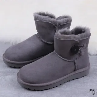 UGG Botas de Nieve con Ante Gris y Forro de Shearling