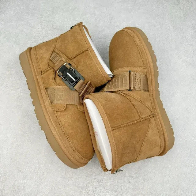 UGG Strap Boot Tan Suede Snow Boots 14