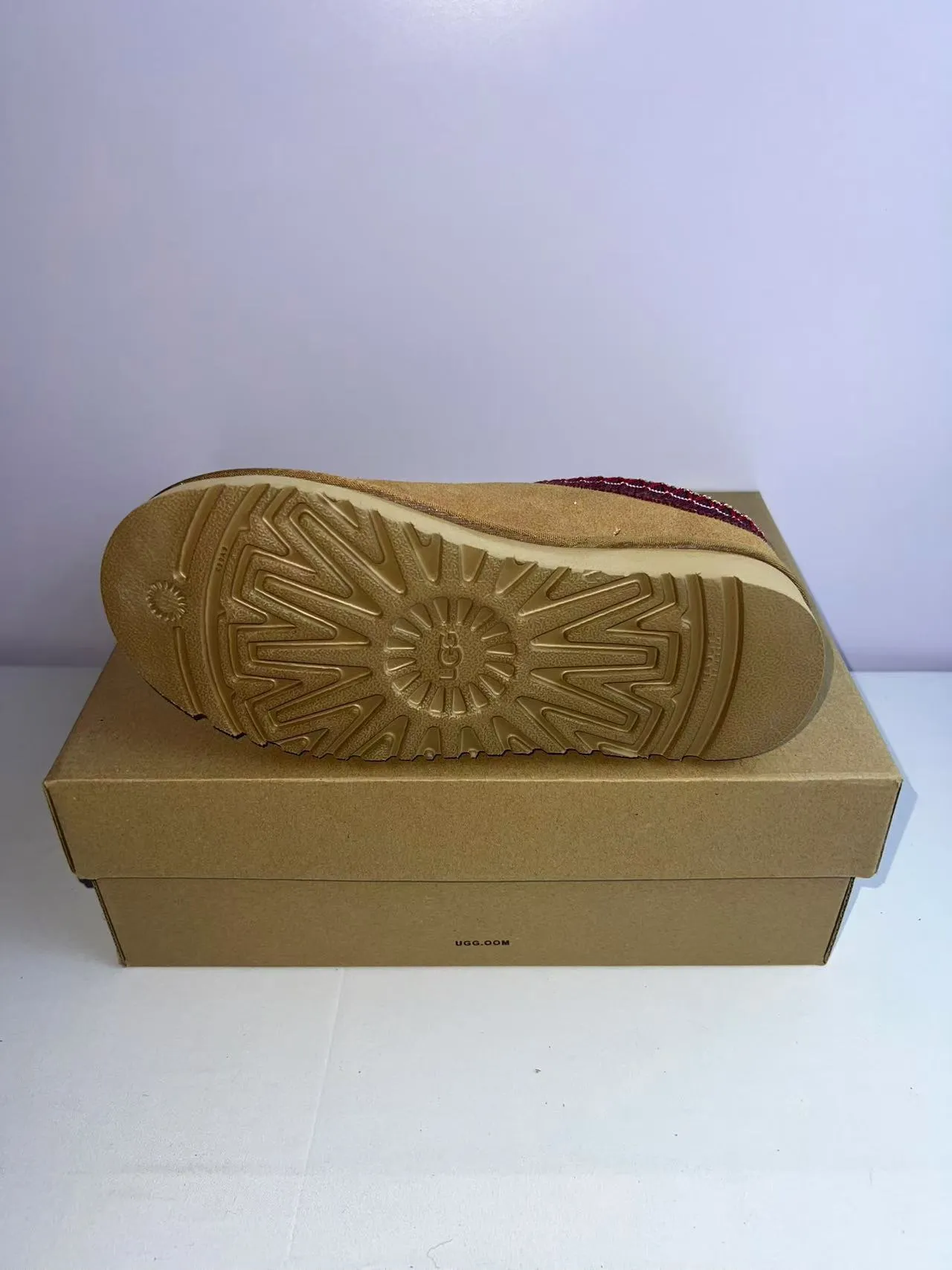 UGG Tasman Beige Red Suede Upper Shearling-Lined Casual Shoes 2