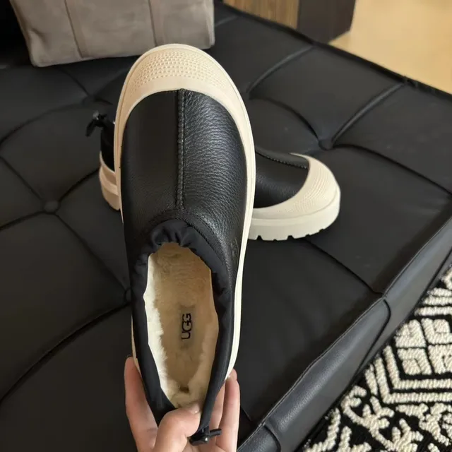 UGG Tasman أسود/بيج slip-on منصة أحذية كاجوال 2