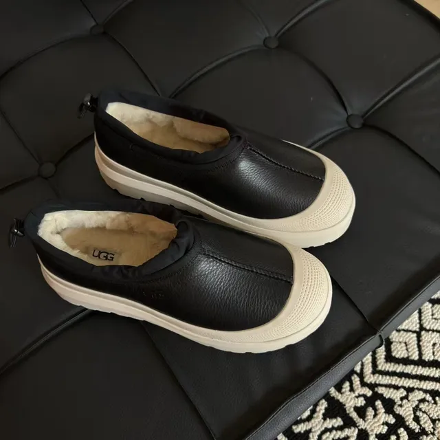 UGG Tasman أسود/بيج slip-on منصة أحذية كاجوال 3