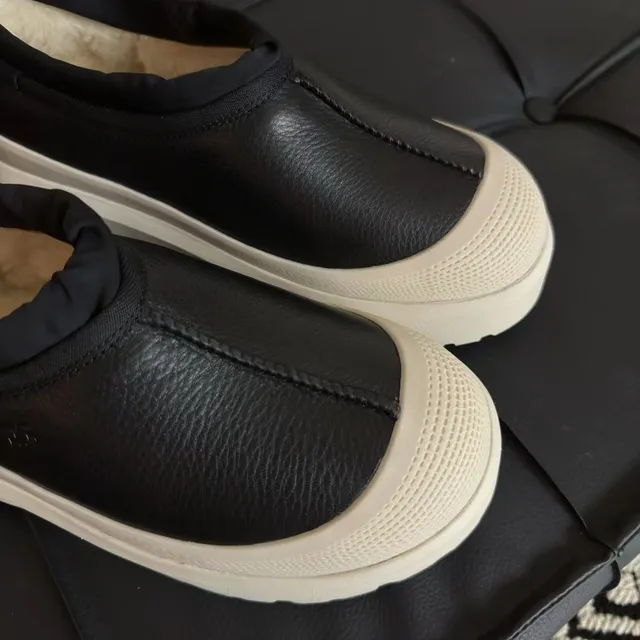UGG Tasman أسود/بيج slip-on منصة أحذية كاجوال 5