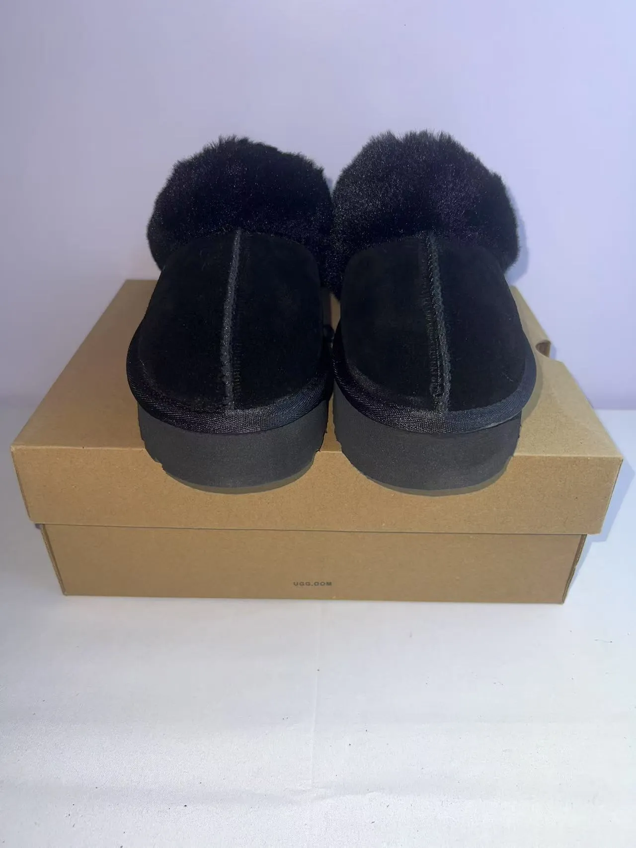 UGG Tasman Black Shearling-Lined Platform Slippers 5