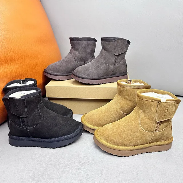 UGG Tasman Black Suede Shearling-Lined Snow Boots 6