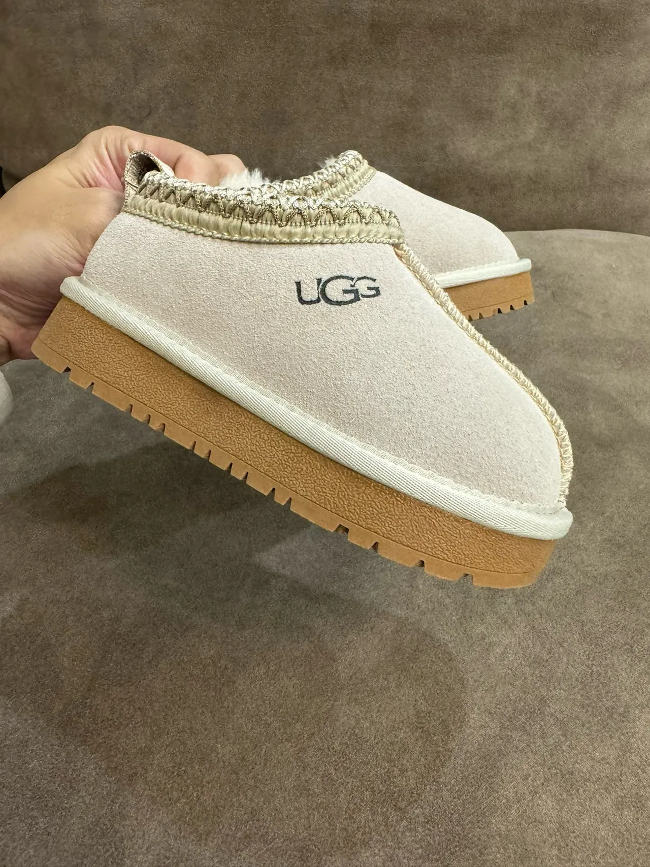 UGG Tasman Black Suede Zigzag Stitch Slip-On Casual Shoes 3