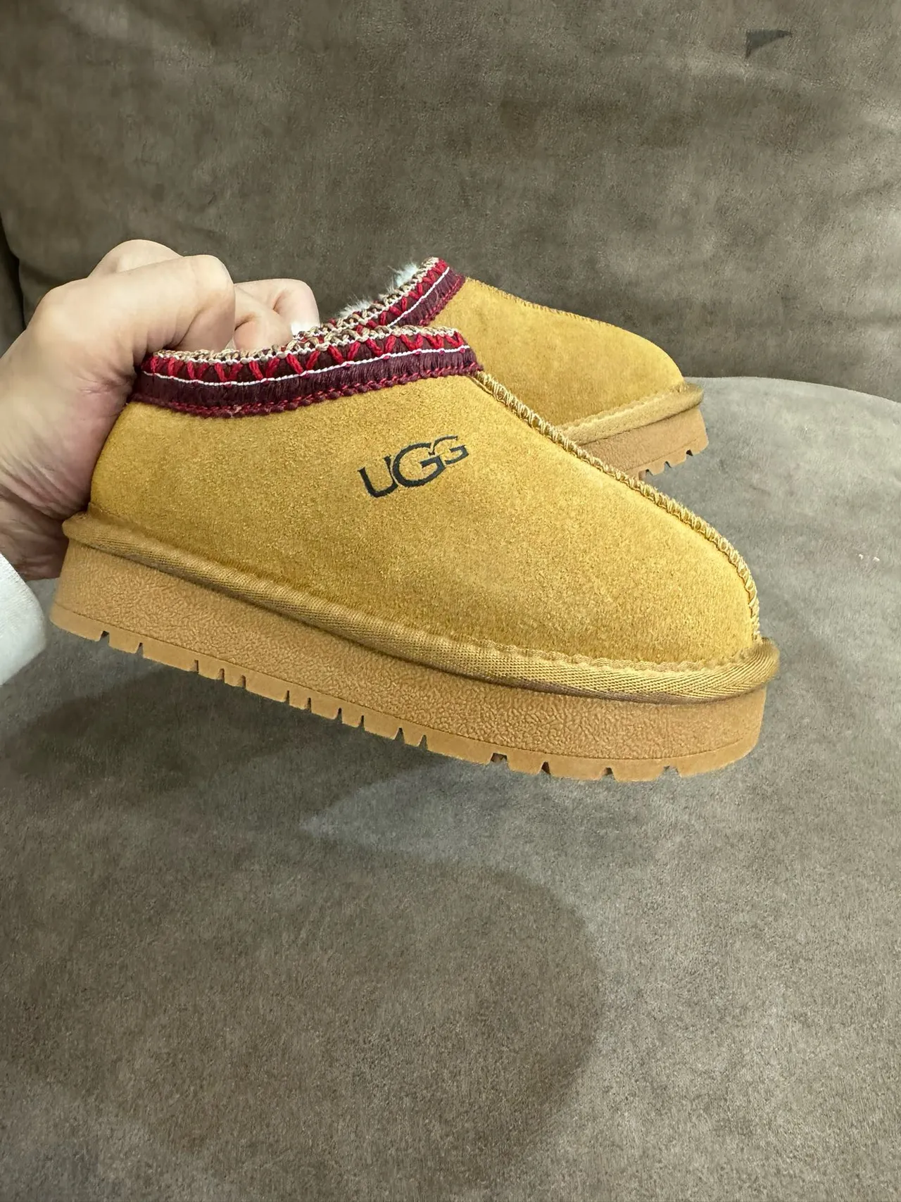 UGG Tasman Black Suede Zigzag Stitch Slip-On Casual Shoes 4