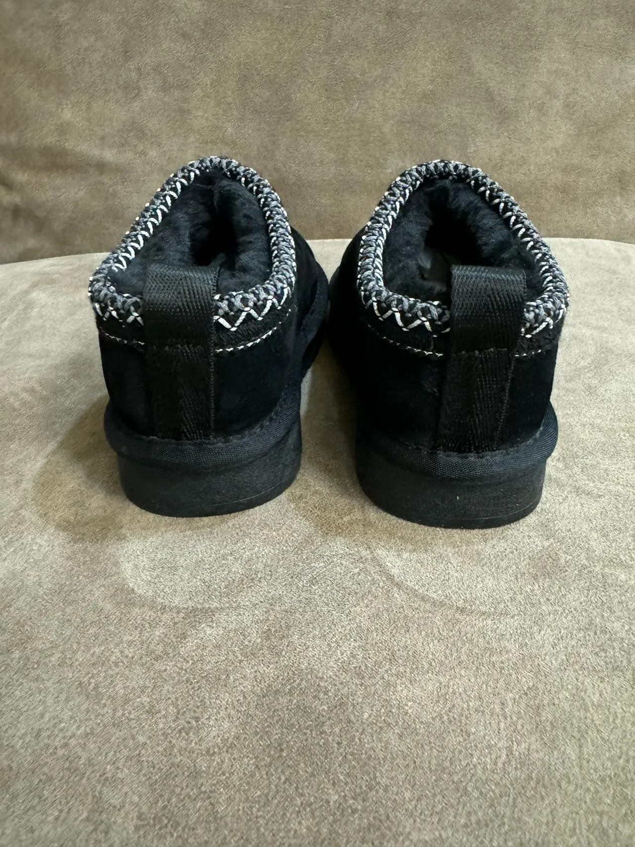 UGG Tasman Black Suede Zigzag Stitch Slip-On Casual Shoes 10