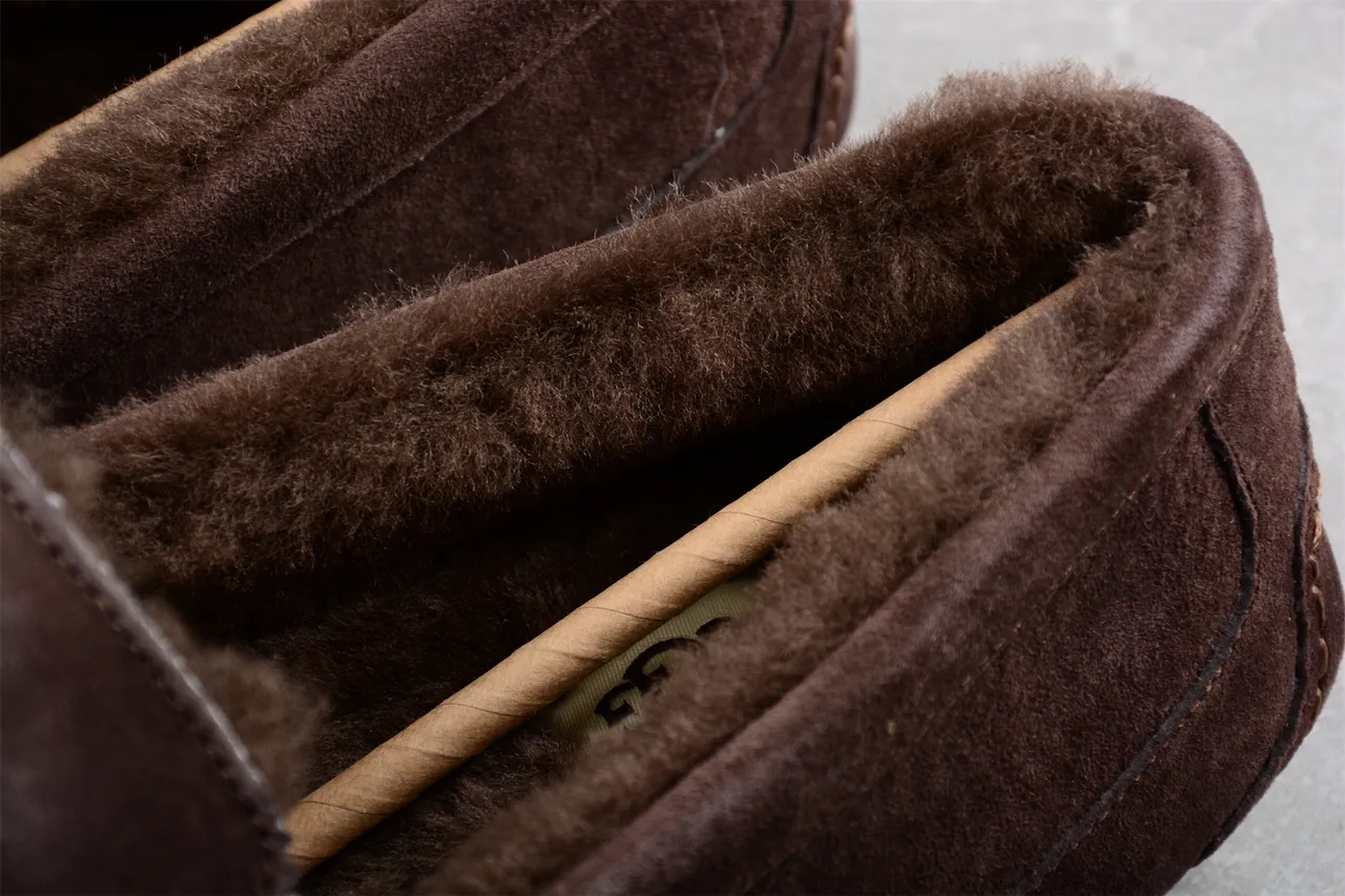 UGG Tasman Brown Suede Shearling-Lined Loafers 5