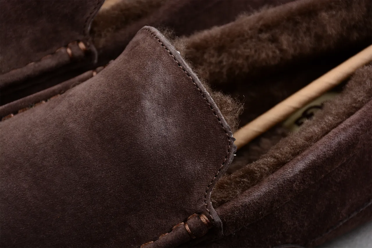 UGG Tasman Brown Suede Shearling-Lined Loafers 6
