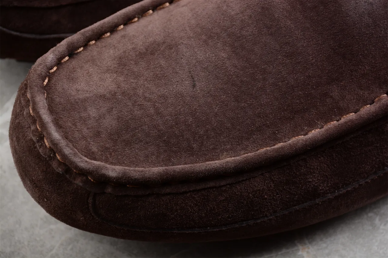 UGG Tasman Brown Suede Shearling-Lined Loafers 7