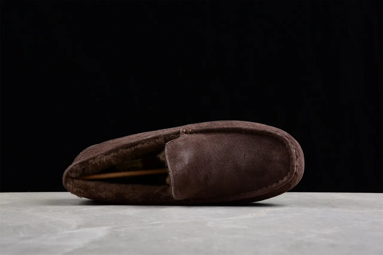 UGG Tasman Brown Suede Shearling-Lined Loafers 11