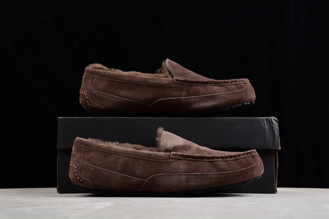 UGG Tasman Brown Suede Shearling-Lined Loafers 14