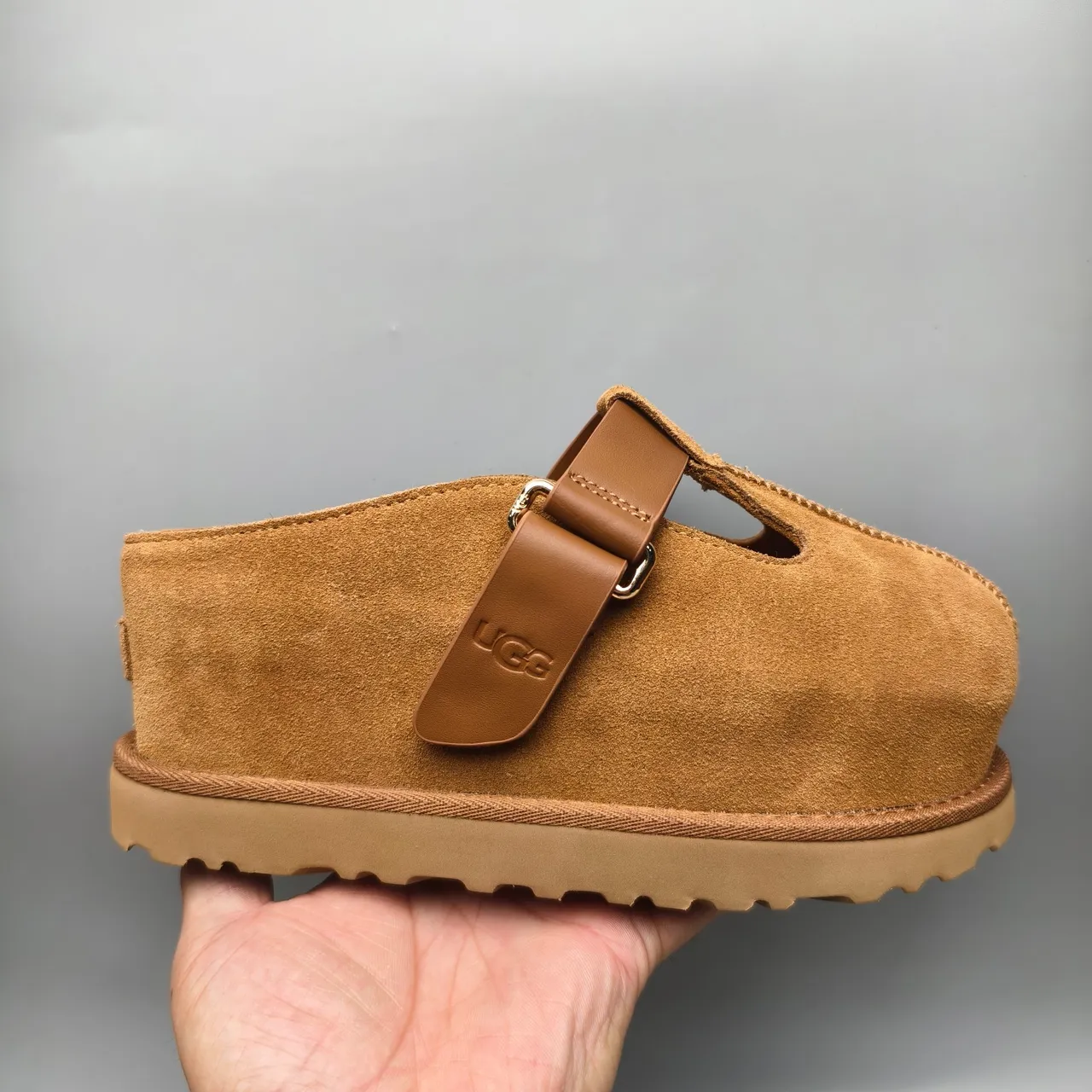 UGG Tasman Marron Daim Haut T-Strap Boucle Mary Jane Chaussures 2