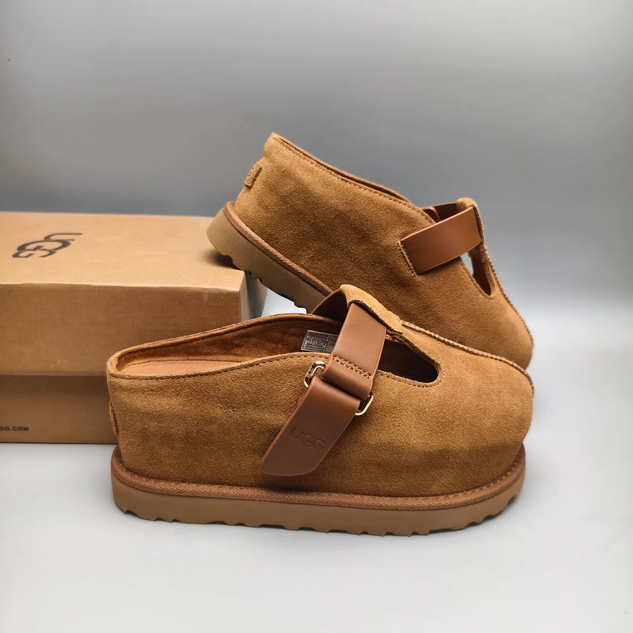 UGG Tasman Marron Daim Haut T-Strap Boucle Mary Jane Chaussures 6