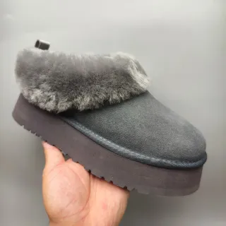 UGG Tasman أحذية كاجوال رمادية منصة كولار شيرلينج