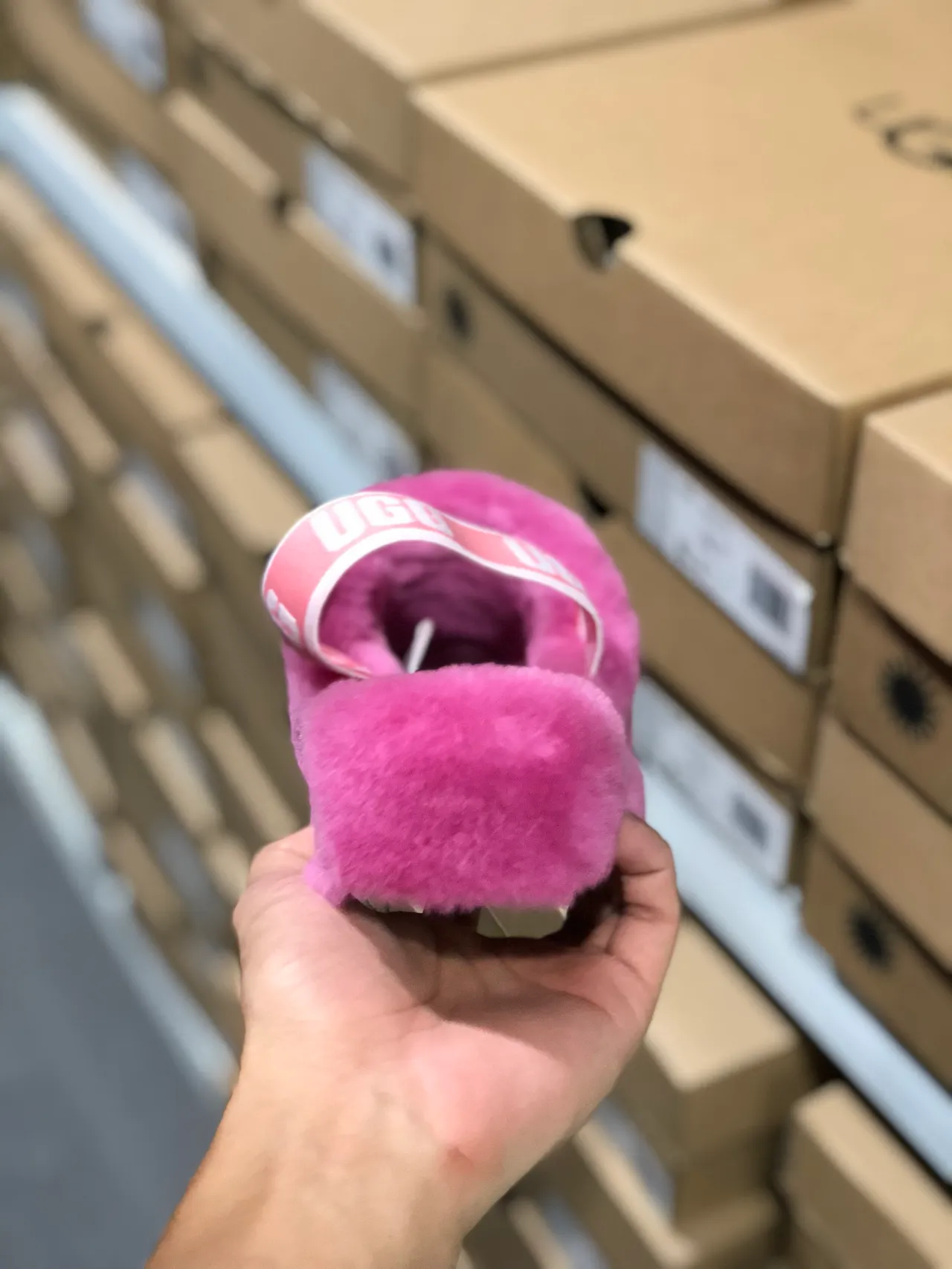 UGG Tasman Pink Fluffy Shearling Slippers 11