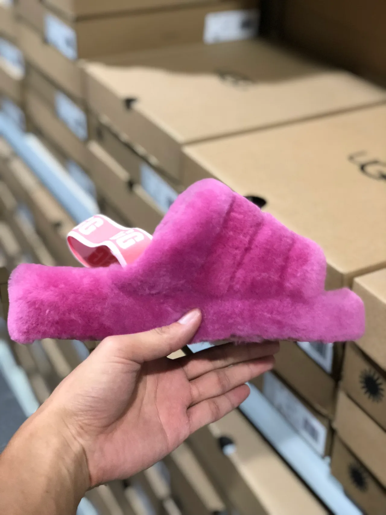 UGG Tasman Pink Fluffy Shearling Slippers 15