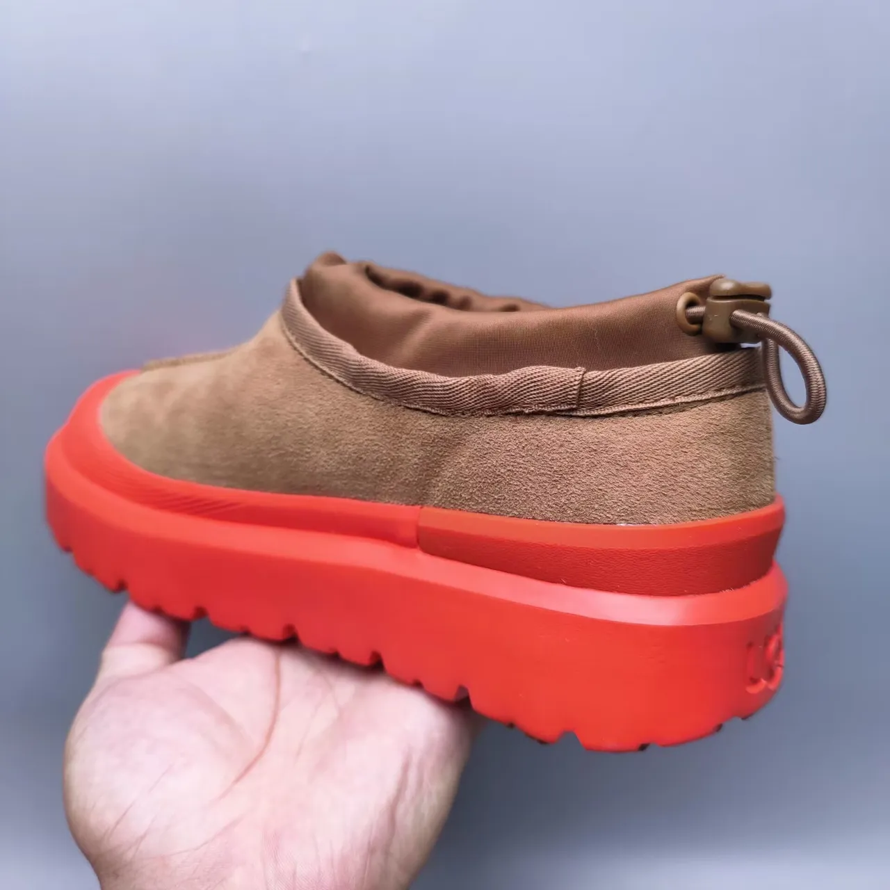 UGG Tasman Tan and Red Platform Snow Boots 3