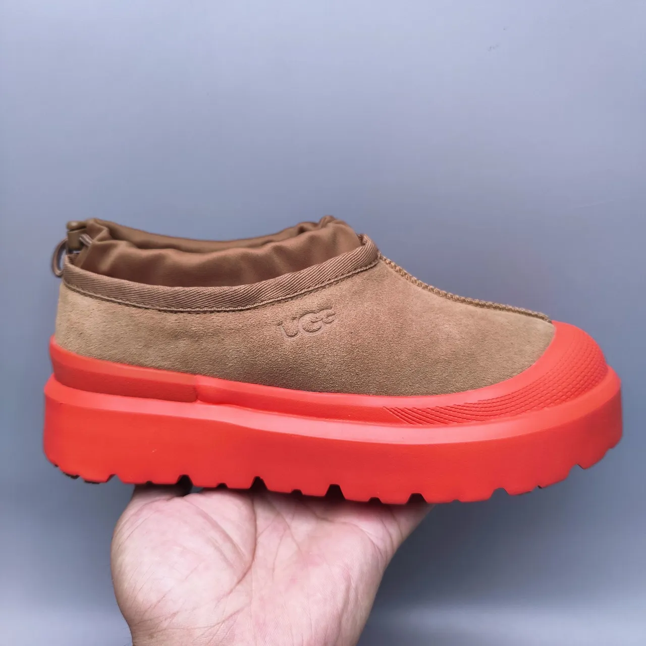 UGG Tasman Tan and Red Platform Snow Boots 5