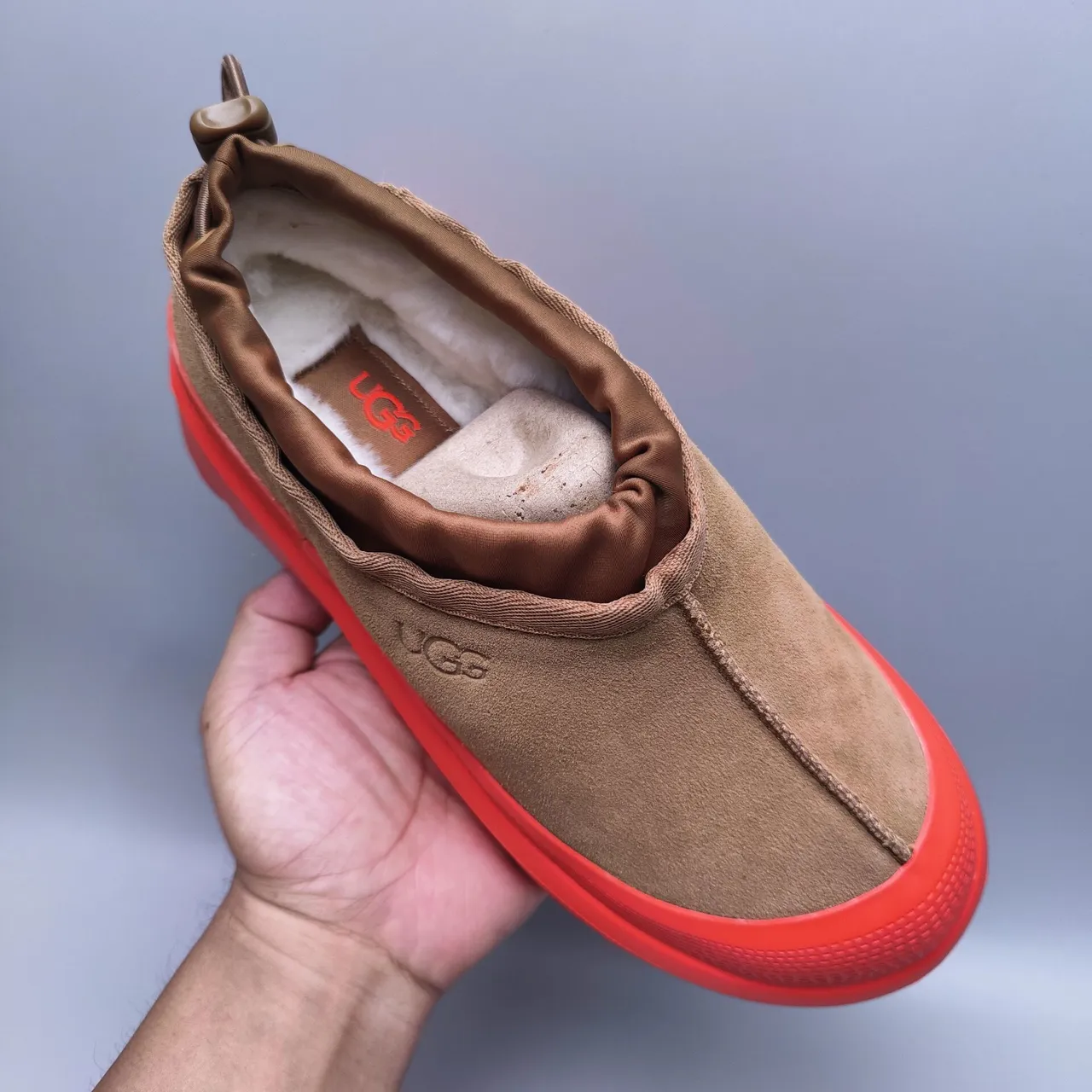 UGG Tasman Tan and Red Platform Snow Boots 6