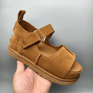 UGG Tasman Tan Suede Platform Casual Sandals