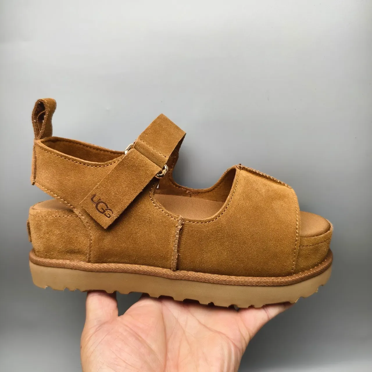 UGG Tasman Tan Suede Platform Casual Sandals 2