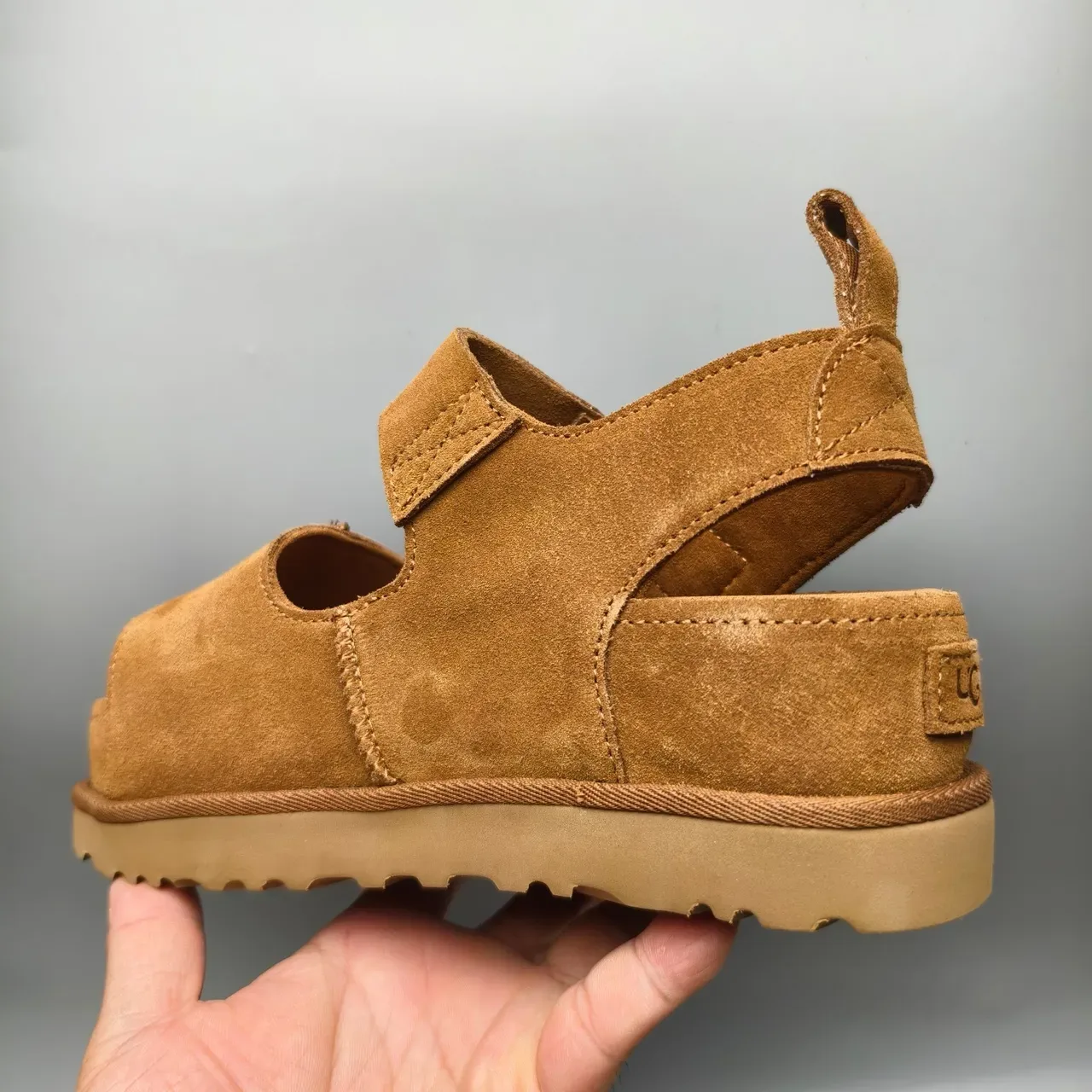 UGG Tasman Tan Suede Platform Casual Sandals 4