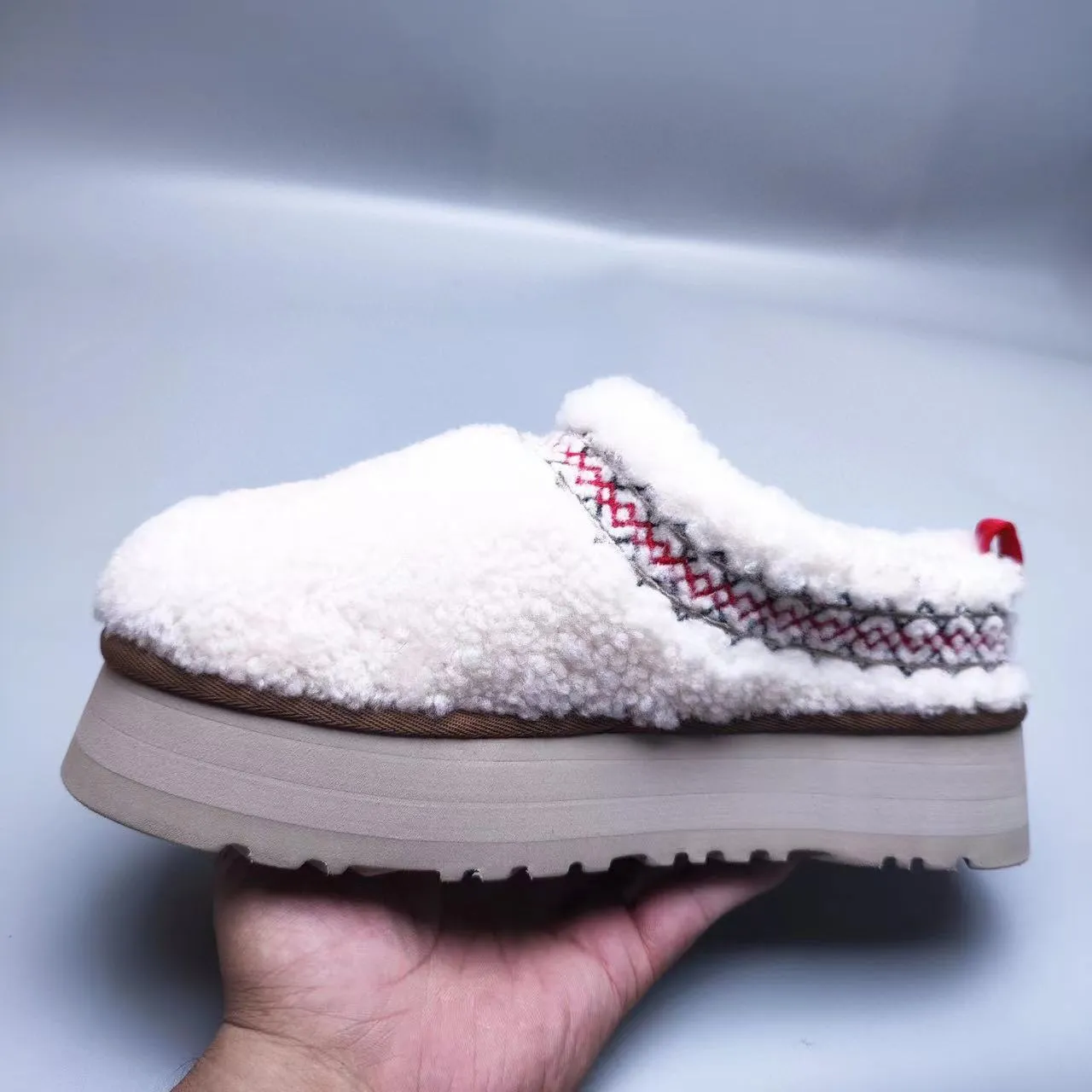 UGG White Beige Plush Shearling Platform Sole Casual Shoes 3