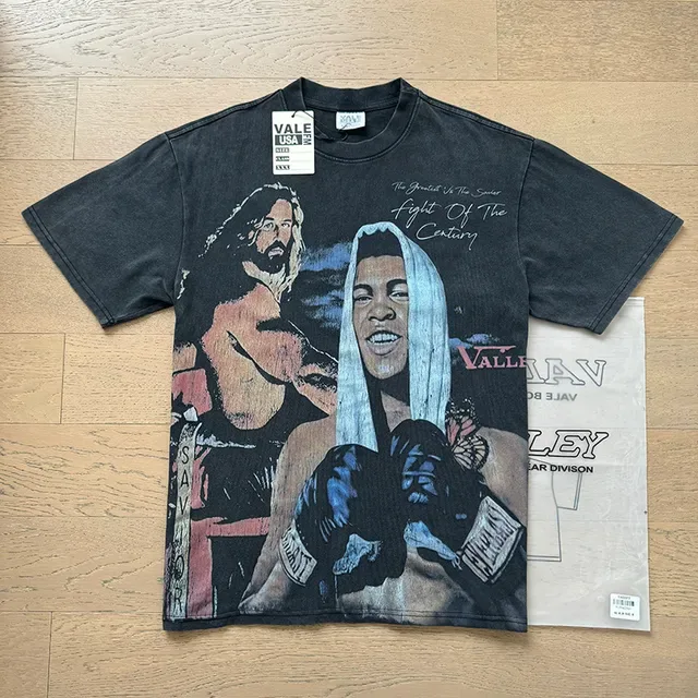 T-shirt graphique noir délavé Vale Forever Combat du siècle 3