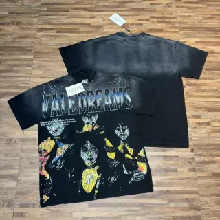 Vale Forever Vale Dreams 做旧印花黑色T恤