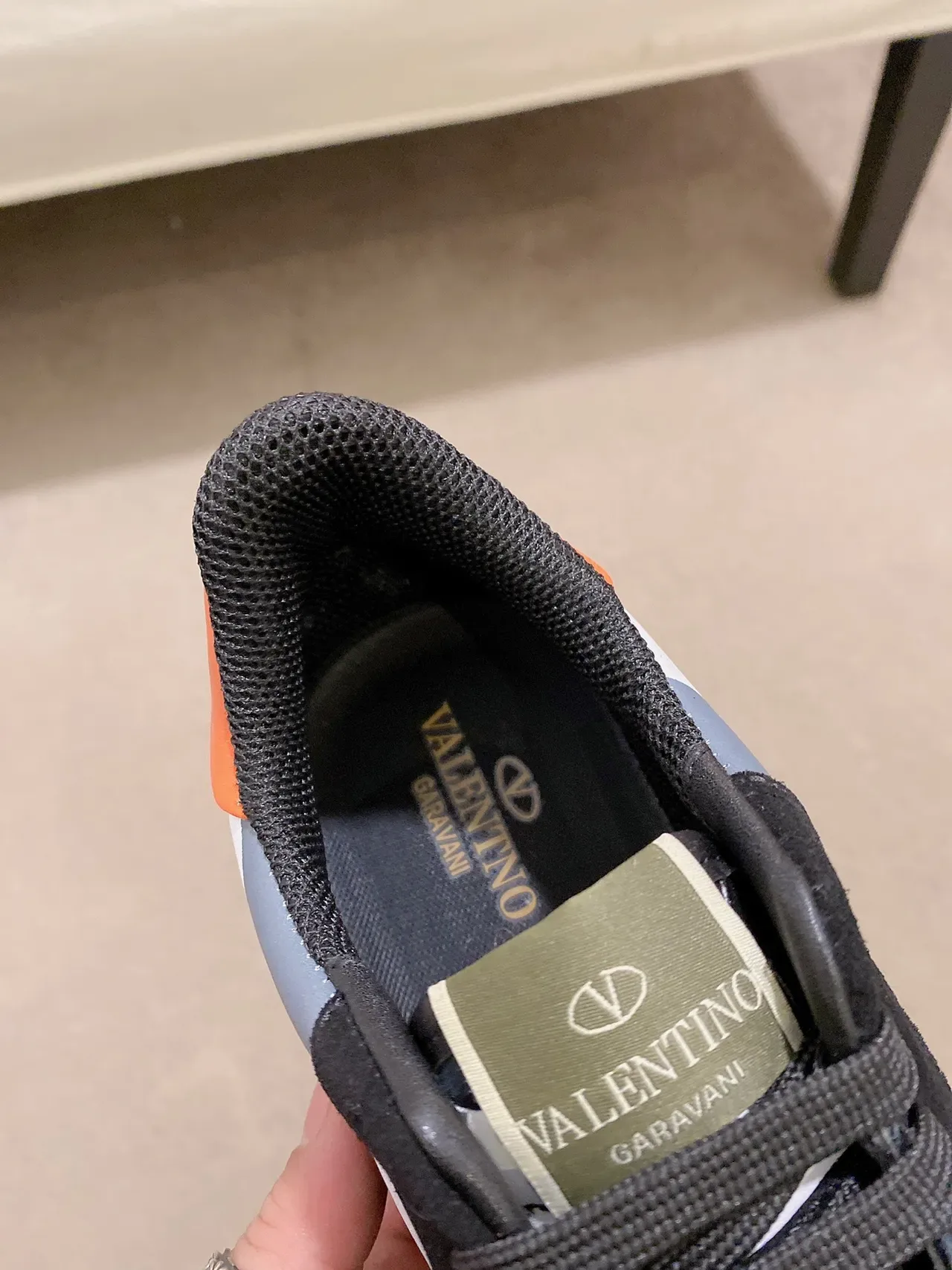 Valentino Negro Azul Material Mixto Superior Paneles Camuflaje Sneakers Lifestyle 4