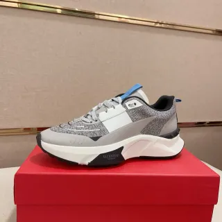 Valentino gris suela blanca material mixto Chunky Sneakers