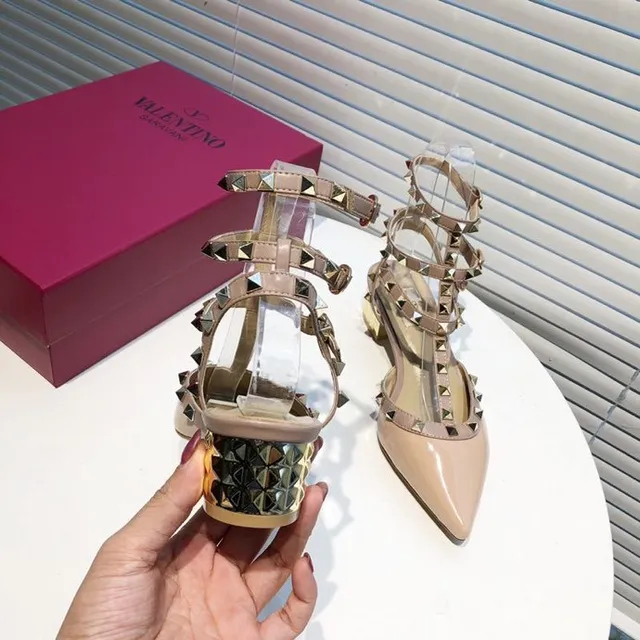 Valentino Rockstud Nude Beige Studded Multi-Strap Pump 2