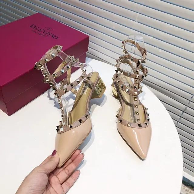 Valentino Rockstud Nude Beige Studded Multi-Strap Pump 3