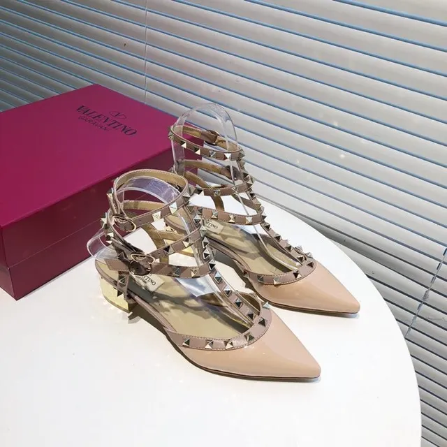 Valentino Rockstud Nude Beige Studded Multi-Strap Pump 6