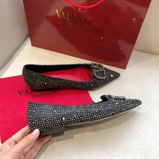 Valentino Rockstud Studded Pointed-Toe Loafers