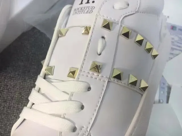 Valentino Rockstud White Leather Pyramid Stud Lifestyle Sneakers 3