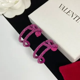 Valentino Spiral Pavé Crystal Fuchsia Earrings