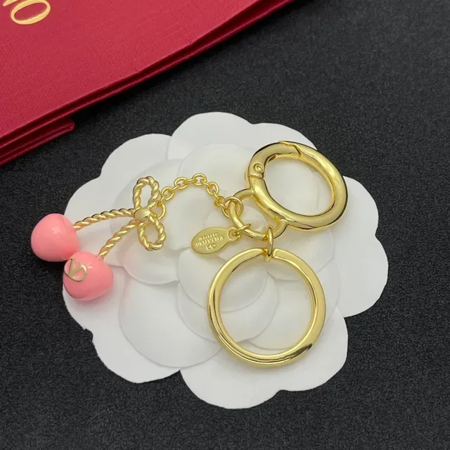Pulseira Valentino VLogo Charm Ouro Rosa Metal Esmaltado Charms 4