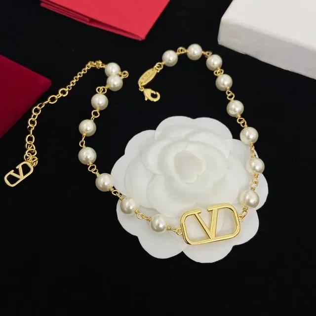 Valentino VLogo Collier Chaîne de Perles 5