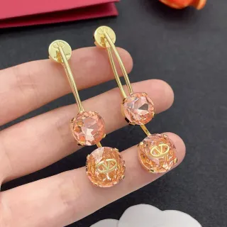Valentino VLogo Triple-Stone Peach Orange pendientes